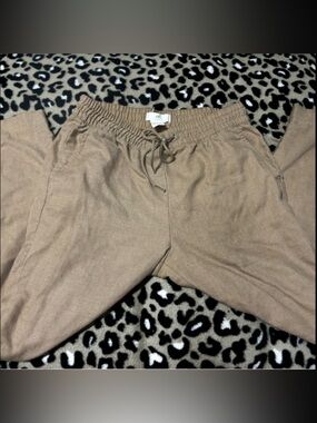 H&M Tan Casual pants with Elastic Waistband